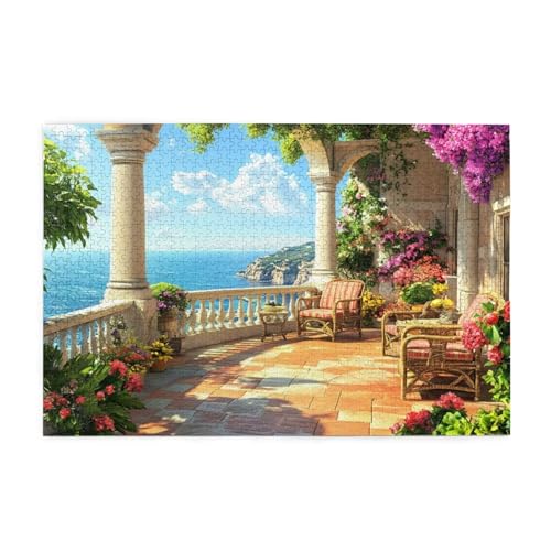 Puzzle 5000 Teile Italien, Landschaft Holz XXL Puzzle Erwachsene mit Schachtel und Poster, Schwierige, Herausfordernde und Interessant Spiele für Anfänger, Frauen Wohndekoration Geschenke 1T-902 von Tamalsj