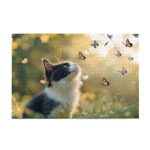 Puzzle 5000 Teile Katze, Schmetterling Holz XXL Puzzle Erwachsene mit Schachtel und Poster, Schwierige, Herausfordernde und Interessant Spiele für Anfänger, Frauen Wohndekoration Geschenke 1T-579 Puzzle 5000 Teile Katze, Schmetterling Holz XXL Puzzle Erwachsene mit Schachtel und Poster, Schwierige, Herausfordernde und Interessant Spiele für Anfänger, Frauen Wohndekoration Geschenke 1T-579 von Tamalsj