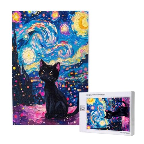 Puzzle 5000 Teile Katze Klassische Puzzles für Erwachsene Sternenhimmel Anspruchsvolles und Lustig Kreatives Unterhaltungsspiel, Holzpuzzle für Erwachsene Als Feiertage Geschenk fur Frauen 2T-1676 von Tamalsj