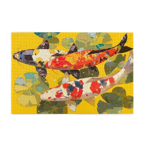 Puzzle 5000 Teile Koi, Landschaft Holz XXL Puzzle Erwachsene mit Schachtel und Poster, Schwierige, Herausfordernde und Interessant Spiele für Anfänger, Männer/Frauen Wohndekoration Geschenke 1T-1262 von Tamalsj