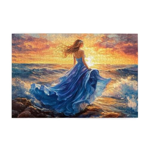Puzzle 5000 Teile Meer, Frau Holz XXL Puzzle Erwachsene mit Schachtel und Poster, Schwierige, Herausfordernde und Interessant Spiele für Anfänger, Geschenke für Männer/Frauen Wohndekoration 1T-1717 von Tamalsj