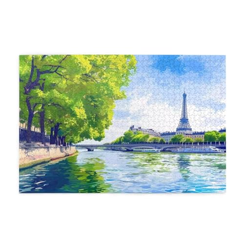 Puzzle 5000 Teile Paris, See Holz XXL Puzzle Erwachsene mit Schachtel und Poster, Schwierige, Herausfordernde und Interessant Spiele für Anfänger, Geschenke für Männer/Frauen Wohndekoration 1T-1816 von Tamalsj
