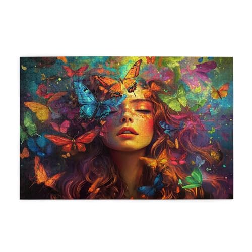 Puzzle 5000 Teile Schmetterling, Frau Holz XXL Puzzle Erwachsene mit Schachtel und Poster, Schwierige, Herausfordernde und Interessant Spiele für Anfänger, Frauen Wohndekoration Geschenke 1T-586 Puzzle 5000 Teile Schmetterling, Frau Holz XXL Puzzle Erwachsene mit Schachtel und Poster, Schwierige, Herausfordernde und Interessant Spiele für Anfänger, Frauen Wohndekoration Geschenke 1T-586 von Tamalsj