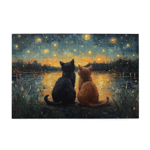Puzzle 5000 Teile Sternenhimmel, Katze Holz XXL Puzzle Erwachsene mit Schachtel und Poster, Schwierige, Herausfordernde und Interessant Spiele für Anfänger, Frauen Wohndekoration Geschenke 1T-41 Puzzle 5000 Teile Sternenhimmel, Katze Holz XXL Puzzle Erwachsene mit Schachtel und Poster, Schwierige, Herausfordernde und Interessant Spiele für Anfänger, Frauen Wohndekoration Geschenke 1T-41 von Tamalsj