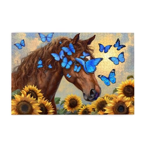 Puzzle 5000 Teile Tier, Sonnenblume Holz XXL Puzzle Erwachsene mit Schachtel und Poster, Schwierige, Herausfordernde und Interessant Spiele für Anfänger, Männer/Frauen Wohndekoration Geschenke 1T-2055 von Tamalsj