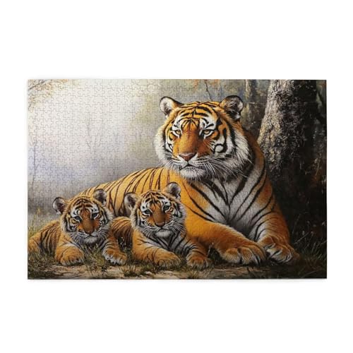 Puzzle 5000 Teile Tier, Tiger Holz XXL Puzzle Erwachsene mit Schachtel und Poster, Schwierige, Herausfordernde und Interessant Spiele für Anfänger, Geschenke für Männer/Frauen Wohndekoration 1T-943 von Tamalsj