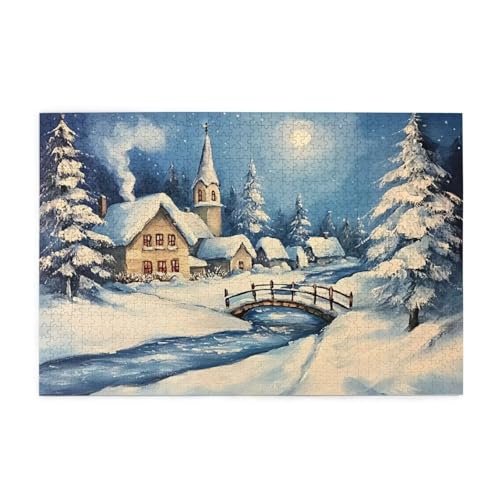 Puzzle 5000 Teile Winter, Brücke Holz XXL Puzzle Erwachsene mit Schachtel und Poster, Schwierige, Herausfordernde und Interessant Spiele für Anfänger, Geschenke für Männer/Frauen Wohndekoration 1T-746 Puzzle 5000 Teile Winter, Brücke Holz XXL Puzzle Erwachsene mit Schachtel und Poster, Schwierige, Herausfordernde und Interessant Spiele für Anfänger, Geschenke für Männer/Frauen Wohndekoration 1T-746 von Tamalsj