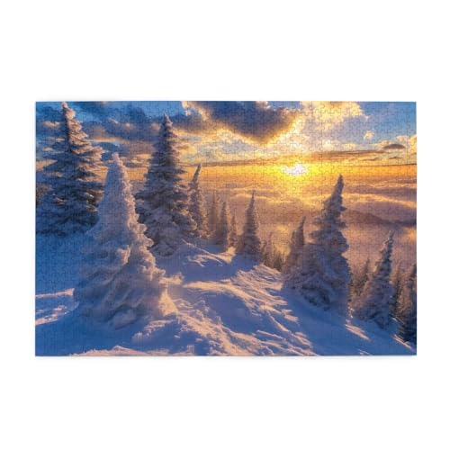 Puzzle 5000 Teile Winter, Sonnenuntergang Holz XXL Puzzle Erwachsene mit Schachtel und Poster, Schwierige, Herausfordernde und Interessant Spiele für Anfänger, Frauen Wohndekoration Geschenke 1T-1943 Puzzle 5000 Teile Winter, Sonnenuntergang Holz XXL Puzzle Erwachsene mit Schachtel und Poster, Schwierige, Herausfordernde und Interessant Spiele für Anfänger, Frauen Wohndekoration Geschenke 1T-1943 von Tamalsj