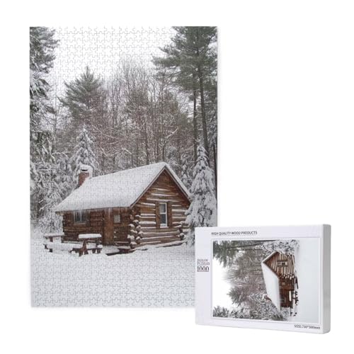 Puzzle 5000 Teile Winter Klassische Puzzles für Erwachsene Kabine Anspruchsvolles und Lustig Kreatives Unterhaltungsspiel, Holzpuzzle für Erwachsene Als Feiertage Geschenk fur Frauen 2T-1845 von Tamalsj