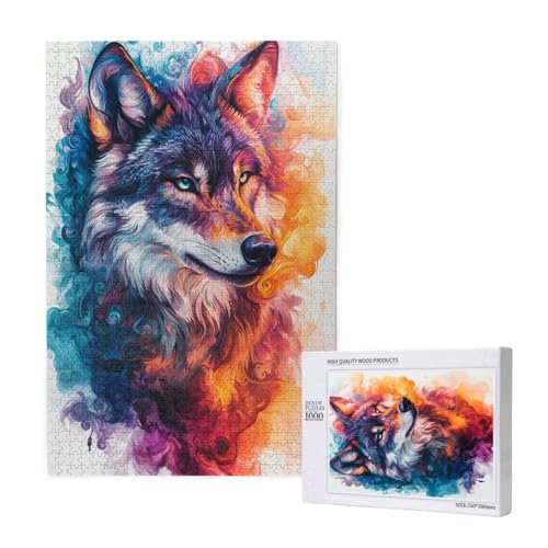 Puzzle Abstrakt Puzzle 2000 Teile Wolf Holzpuzzle Erwachsene mit Schachtel und Poster, Schwieriges - Unterhaltsames - Herausforderndes - Geeignet für Anfänger, Geschenke für Männer/Frauen 2T-1985 von Tamalsj