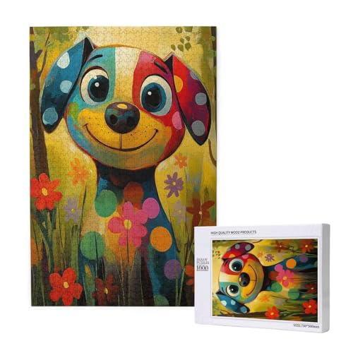 Puzzle Abstrakt Puzzle 300 Teile Hund Holzpuzzle Erwachsene mit Schachtel und Poster, Schwieriges - Unterhaltsames - Herausforderndes Spiel - Geeignet für Anfänger, Geschenke für Männer/Frauen 2T-1977 von Tamalsj