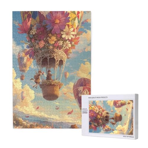 Puzzle Ballon Puzzle 2000 Teile Blume Holzpuzzle Erwachsene mit Schachtel und Poster, Schwieriges - Unterhaltsames - Herausforderndes Spiel - Geeignet für Anfänger, Geschenke für Männer/Frauen 2T-1895 von Tamalsj
