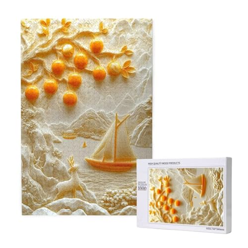 Puzzle Baum Puzzle 2000 Teile Boot Holzpuzzle Erwachsene mit Schachtel und Poster, Schwieriges - Unterhaltsames - Herausforderndes Spiel - Geeignet für Anfänger, Geschenke für Männer/Frauen 2T-1432 von Tamalsj