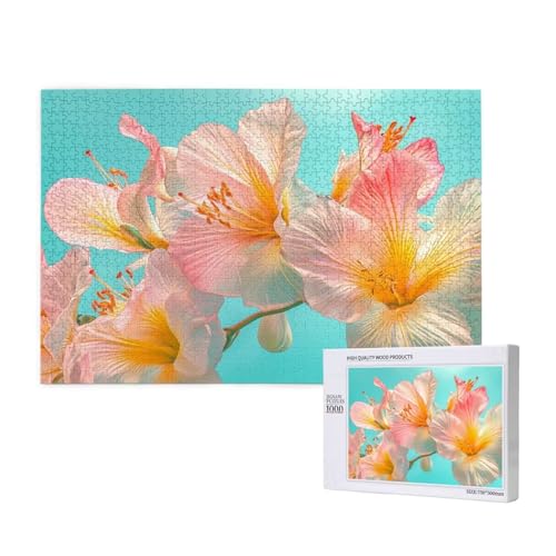 Puzzle Blume Puzzle 1000 Teile Ästhetisch Holzpuzzle Erwachsene mit Schachtel und Poster, Schwieriges - Unterhaltsames - Herausforderndes - Geeignet für Anfänger, Geschenke für Männer/Frauen 2T-227 von Tamalsj