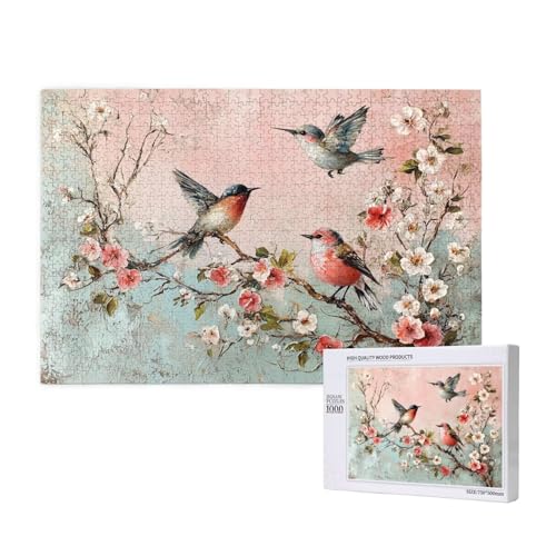 Puzzle Blume Puzzle 2000 Teile Bird Holzpuzzle Erwachsene mit Schachtel und Poster, Schwieriges - Unterhaltsames - Herausforderndes Spiel - Geeignet für Anfänger, Geschenke für Männer/Frauen 2T-1030 von Tamalsj