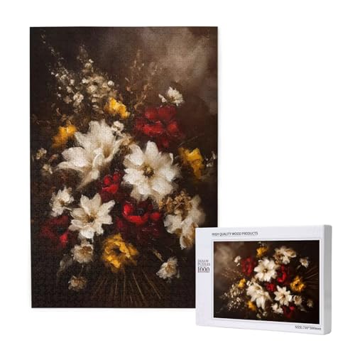 Puzzle Blume Puzzle 2000 Teile Rot Holzpuzzle Erwachsene mit Schachtel und Poster, Schwieriges - Unterhaltsames - Herausforderndes Spiel - Geeignet für Anfänger, Geschenke für Männer/Frauen 2T-1655 von Tamalsj