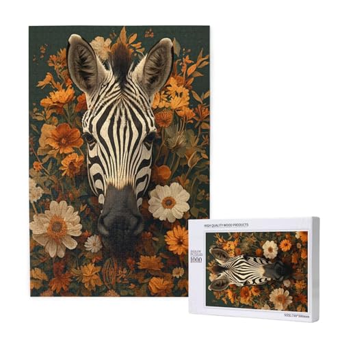 Puzzle Blume Puzzle 2000 Teile Zebra Holzpuzzle Erwachsene mit Schachtel und Poster, Schwieriges - Unterhaltsames - Herausforderndes Spiel - Geeignet für Anfänger, Geschenke für Männer/Frauen 2T-1284 von Tamalsj