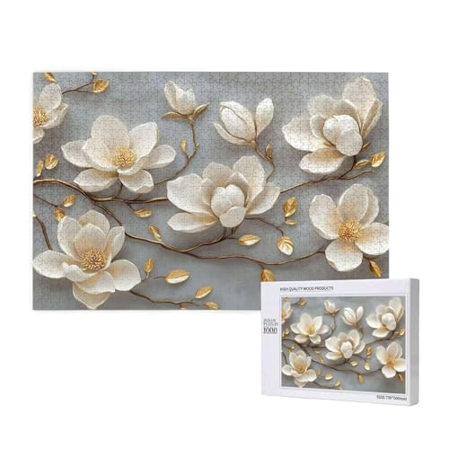 Puzzle Blume Puzzle 300 Teile Anlage Holzpuzzle Erwachsene mit Schachtel und Poster, Schwieriges - Unterhaltsames - Herausforderndes Spiel - Geeignet für Anfänger, Geschenke für Männer/Frauen 2T-341 von Tamalsj