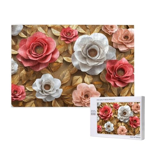 Puzzle Blume Puzzle 300 Teile Rosa Holzpuzzle Erwachsene mit Schachtel und Poster, Schwieriges - Unterhaltsames - Herausforderndes Spiel - Geeignet für Anfänger, Geschenke für Männer/Frauen 2T-262 Puzzle Blume Puzzle 300 Teile Rosa Holzpuzzle Erwachsene mit Schachtel und Poster, Schwieriges - Unterhaltsames - Herausforderndes Spiel - Geeignet für Anfänger, Geschenke für Männer/Frauen 2T-262 von Tamalsj