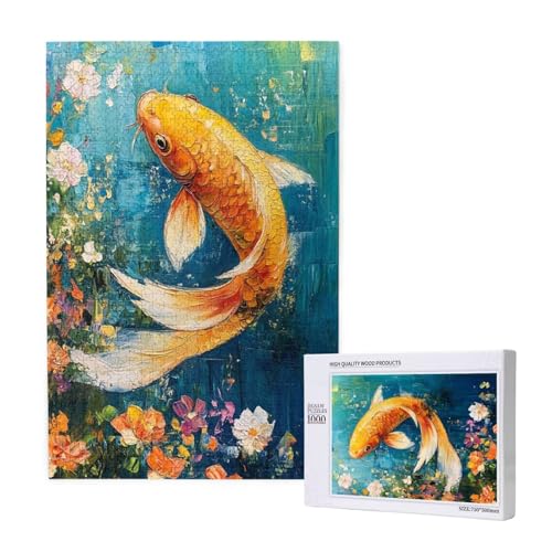 Puzzle Blume Puzzle 4000 Teile Fisch Holzpuzzle Erwachsene mit Schachtel und Poster, Schwieriges - Unterhaltsames - Herausforderndes Spiel - Geeignet für Anfänger, Geschenke für Männer/Frauen 2T-1908 von Tamalsj