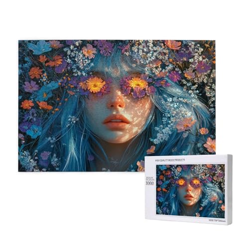 Puzzle Blume Puzzle 4000 Teile Frau Holzpuzzle Erwachsene mit Schachtel und Poster, Schwieriges - Unterhaltsames - Herausforderndes Spiel - Geeignet für Anfänger, Geschenke für Männer/Frauen 2T-1003 von Tamalsj