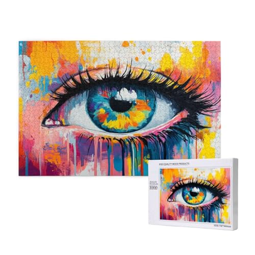 Puzzle Bunt Puzzle 2000 Teile Auge Holzpuzzle Erwachsene mit Schachtel und Poster, Schwieriges - Unterhaltsames - Herausforderndes Spiel - Geeignet für Anfänger, Geschenke für Männer/Frauen 2T-781 von Tamalsj