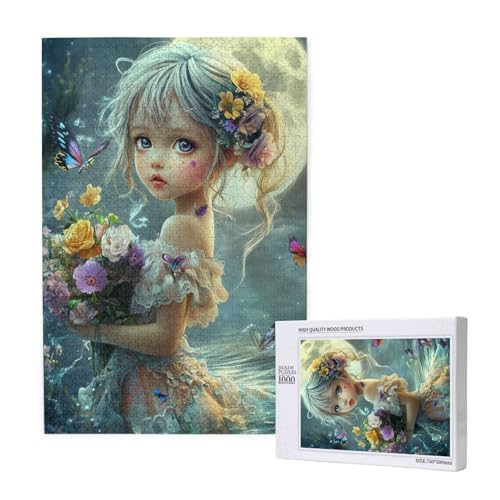 Puzzle Engel Puzzle 300 Teile Blume Holzpuzzle Erwachsene mit Schachtel und Poster, Schwieriges - Unterhaltsames - Herausforderndes Spiel - Geeignet für Anfänger, Geschenke für Männer/Frauen 2T-1940 von Tamalsj
