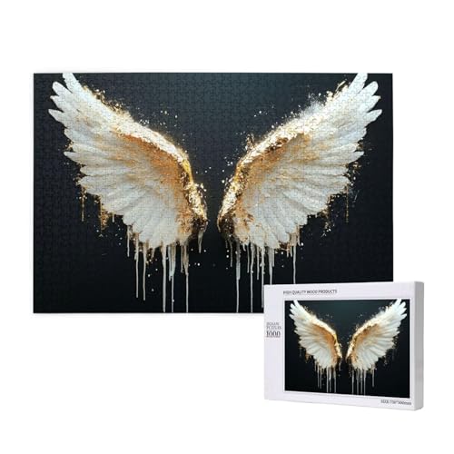 Puzzle Flügel Puzzle 4000 Teile Gold Holzpuzzle Erwachsene mit Schachtel und Poster, Schwieriges - Unterhaltsames - Herausforderndes Spiel - Geeignet für Anfänger, Geschenke für Männer/Frauen 2T-864 von Tamalsj