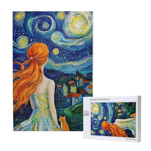 Puzzle Frau Puzzle 1000 Teile Sternenhimmel Holzpuzzle Erwachsene mit Schachtel und Poster, Schwieriges - Unterhaltsames - Herausforderndes - Geeignet für Anfänger, Geschenke für Männer/Frauen 2T-2030 von Tamalsj