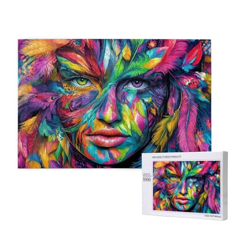Puzzle Frau Puzzle 2000 Teile Bunt Holzpuzzle Erwachsene mit Schachtel und Poster, Schwieriges - Unterhaltsames - Herausforderndes Spiel - Geeignet für Anfänger, Geschenke für Männer/Frauen 2T-786 von Tamalsj