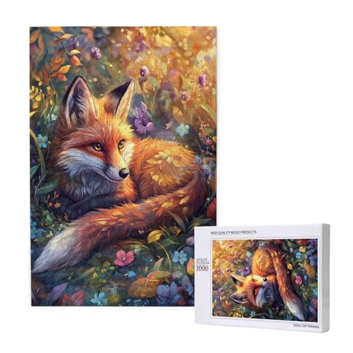 Puzzle Fuchs Puzzle 2000 Teile Blume Holzpuzzle Erwachsene mit Schachtel und Poster, Schwieriges - Unterhaltsames - Herausforderndes Spiel - Geeignet für Anfänger, Geschenke für Männer/Frauen 2T-1948 von Tamalsj