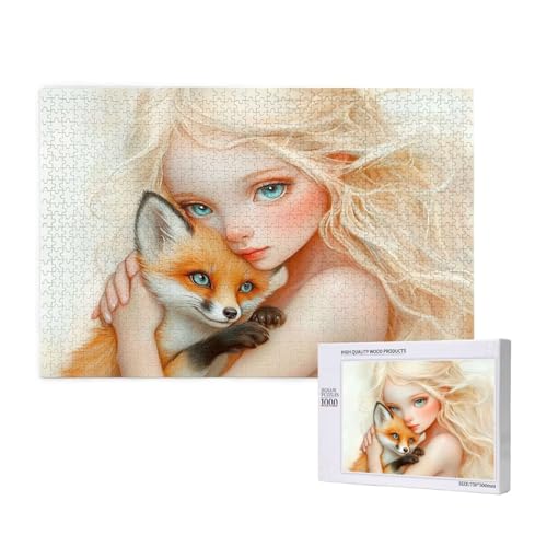 Puzzle Fuchs Puzzle 300 Teile Engel Holzpuzzle Erwachsene mit Schachtel und Poster, Schwieriges - Unterhaltsames - Herausforderndes Spiel - Geeignet für Anfänger, Geschenke für Männer/Frauen 2T-383 von Tamalsj