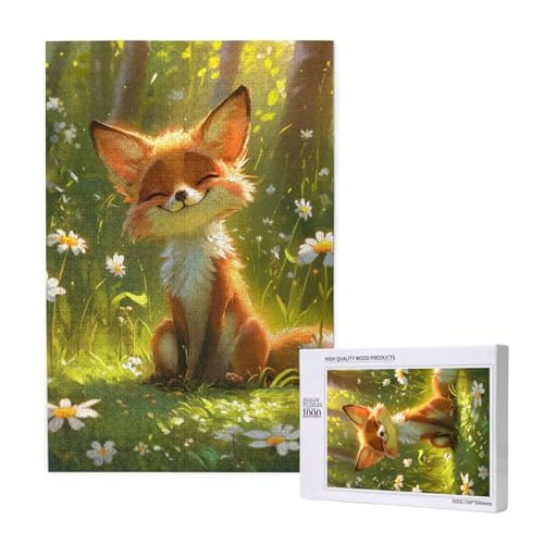 Puzzle Gänseblümchen Puzzle 300 Teile Fuchs Holzpuzzle Erwachsene mit Schachtel und Poster, Schwieriges - Unterhaltsames - Herausforderndes - Geeignet für Anfänger, Geschenke für Männer/Frauen 2T-1949 von Tamalsj