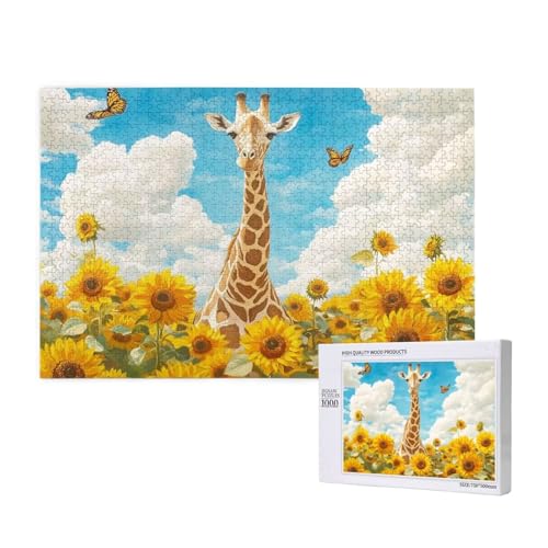 Puzzle Giraffe Puzzle 300 Teile Sonnenblume Holzpuzzle Erwachsene mit Schachtel und Poster, Schwieriges - Unterhaltsames - Herausforderndes - Geeignet für Anfänger, Geschenke für Männer/Frauen 2T-352 Puzzle Giraffe Puzzle 300 Teile Sonnenblume Holzpuzzle Erwachsene mit Schachtel und Poster, Schwieriges - Unterhaltsames - Herausforderndes - Geeignet für Anfänger, Geschenke für Männer/Frauen 2T-352 von Tamalsj