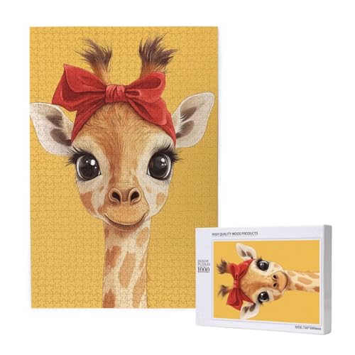 Puzzle Giraffe Puzzle 300 Teile Tier Holzpuzzle Erwachsene mit Schachtel und Poster, Schwieriges - Unterhaltsames - Herausforderndes Spiel - Geeignet für Anfänger, Geschenke für Männer/Frauen 2T-1774 von Tamalsj