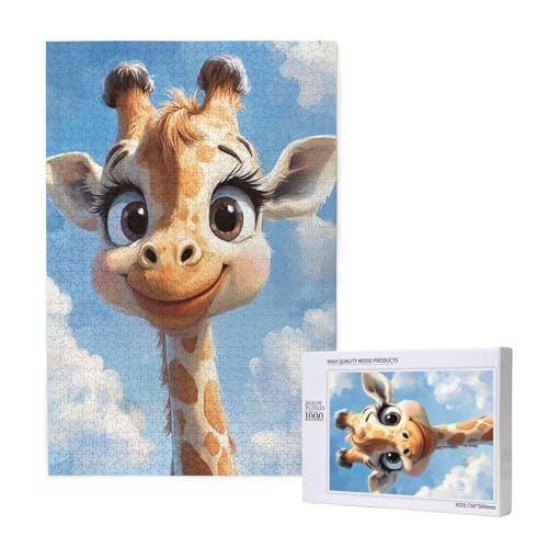 Puzzle Giraffe Puzzle 300 Teile Tier Holzpuzzle Erwachsene mit Schachtel und Poster, Schwieriges - Unterhaltsames - Herausforderndes Spiel - Geeignet für Anfänger, Geschenke für Männer/Frauen 2T-1980 von Tamalsj