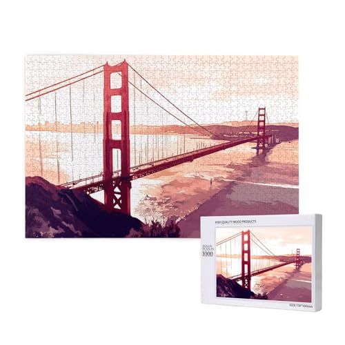 Puzzle Golden Gate Bridge Puzzle 300 Teile Landschaft Holzpuzzle Erwachsene mit Schachtel und Poster,Schwieriges-Unterhaltsames-Herausforderndes-Geeignet für Anfänger,Geschenke für Frauen 2T-654 Puzzle Golden Gate Bridge Puzzle 300 Teile Landschaft Holzpuzzle Erwachsene mit Schachtel und Poster,Schwieriges-Unterhaltsames-Herausforderndes-Geeignet für Anfänger,Geschenke für Frauen 2T-654 von Tamalsj