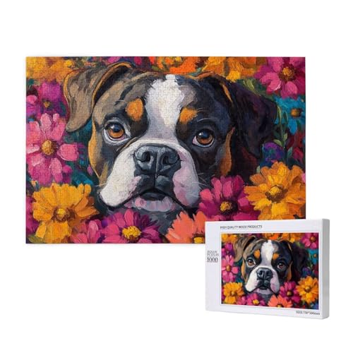 Puzzle Hund Puzzle 1000 Teile Blume Holzpuzzle Erwachsene mit Schachtel und Poster, Schwieriges - Unterhaltsames - Herausforderndes Spiel - Geeignet für Anfänger, Geschenke für Männer/Frauen 2T-1029 Puzzle Hund Puzzle 1000 Teile Blume Holzpuzzle Erwachsene mit Schachtel und Poster, Schwieriges - Unterhaltsames - Herausforderndes Spiel - Geeignet für Anfänger, Geschenke für Männer/Frauen 2T-1029 von Tamalsj