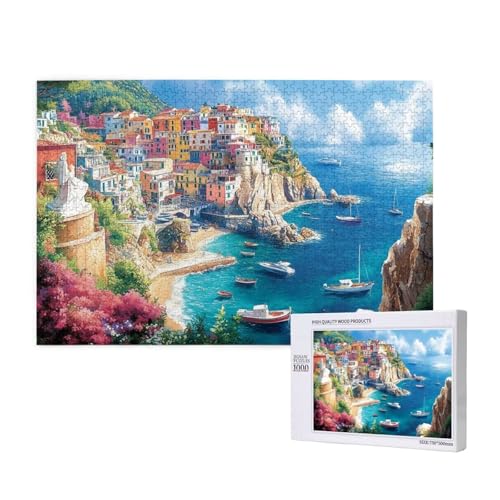 Puzzle Italien Puzzle 2000 Teile Meer Holzpuzzle Erwachsene mit Schachtel und Poster, Schwieriges - Unterhaltsames - Herausforderndes Spiel - Geeignet für Anfänger, Geschenke für Männer/Frauen 2T-704 von Tamalsj