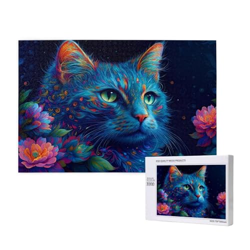Puzzle Katze Puzzle 1000 Teile Blume Holzpuzzle Erwachsene mit Schachtel und Poster, Schwieriges - Unterhaltsames - Herausforderndes Spiel - Geeignet für Anfänger, Geschenke für Männer/Frauen 2T-20 Puzzle Katze Puzzle 1000 Teile Blume Holzpuzzle Erwachsene mit Schachtel und Poster, Schwieriges - Unterhaltsames - Herausforderndes Spiel - Geeignet für Anfänger, Geschenke für Männer/Frauen 2T-20 von Tamalsj