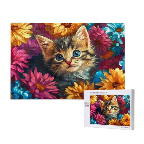 Puzzle Katze Puzzle 1000 Teile Blume Holzpuzzle Erwachsene mit Schachtel und Poster, Schwieriges - Unterhaltsames - Herausforderndes Spiel - Geeignet für Anfänger, Geschenke für Männer/Frauen 2T-662 Puzzle Katze Puzzle 1000 Teile Blume Holzpuzzle Erwachsene mit Schachtel und Poster, Schwieriges - Unterhaltsames - Herausforderndes Spiel - Geeignet für Anfänger, Geschenke für Männer/Frauen 2T-662 von Tamalsj