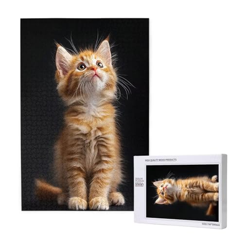 Puzzle Katze Puzzle 1000 Teile Tier Holzpuzzle Erwachsene mit Schachtel und Poster, Schwieriges - Unterhaltsames - Herausforderndes Spiel - Geeignet für Anfänger, Geschenke für Männer/Frauen 2T-1106 von Tamalsj