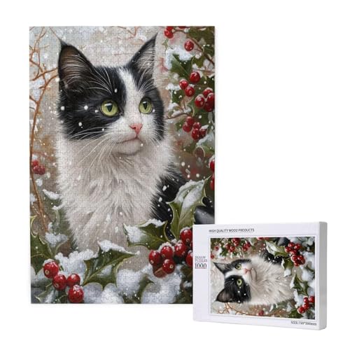 Puzzle Katze Puzzle 2000 Teile Winter Holzpuzzle Erwachsene mit Schachtel und Poster, Schwieriges - Unterhaltsames - Herausforderndes Spiel - Geeignet für Anfänger, Geschenke für Männer/Frauen 2T-1416 von Tamalsj