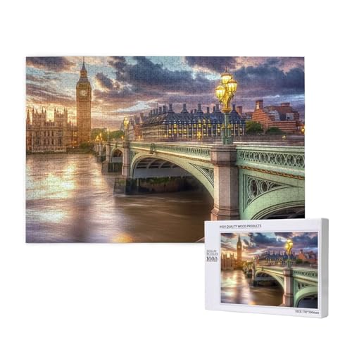 Puzzle London Puzzle 2000 Teile Landschaft Holzpuzzle Erwachsene mit Schachtel und Poster, Schwieriges - Unterhaltsames - Herausforderndes - Geeignet für Anfänger, Geschenke für Männer/Frauen 2T-693 von Tamalsj