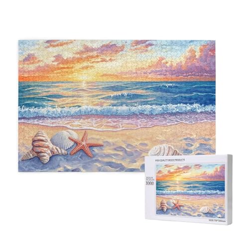 Puzzle Meer Puzzle 1000 Teile Sonnenuntergang Holzpuzzle Erwachsene mit Schachtel und Poster,Schwieriges - Unterhaltsames - Herausforderndes - Geeignet für Anfänger,Geschenke für Männer/Frauen 2T-637 von Tamalsj