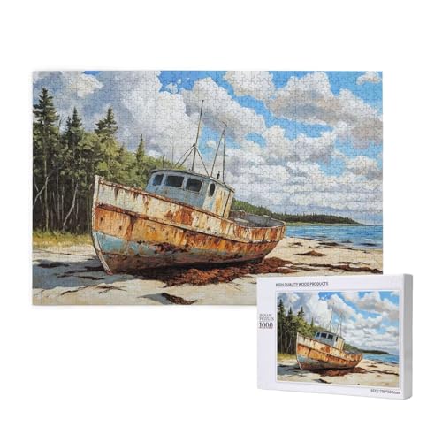 Puzzle Meer Puzzle 2000 Teile Boot Holzpuzzle Erwachsene mit Schachtel und Poster, Schwieriges - Unterhaltsames - Herausforderndes Spiel - Geeignet für Anfänger, Geschenke für Männer/Frauen 2T-641 von Tamalsj