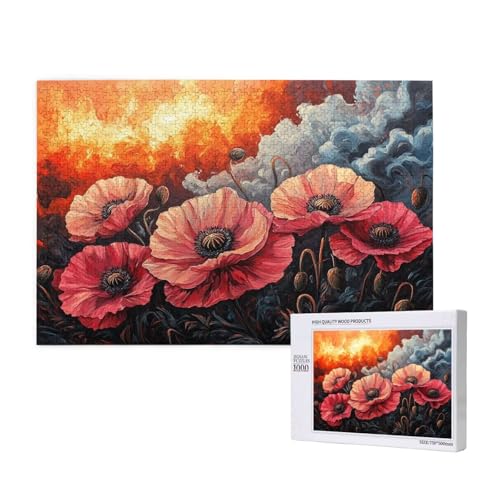 Puzzle Mohn Puzzle 1000 Teile Blume Holzpuzzle Erwachsene mit Schachtel und Poster, Schwieriges - Unterhaltsames - Herausforderndes Spiel - Geeignet für Anfänger, Geschenke für Männer/Frauen 2T-865 Puzzle Mohn Puzzle 1000 Teile Blume Holzpuzzle Erwachsene mit Schachtel und Poster, Schwieriges - Unterhaltsames - Herausforderndes Spiel - Geeignet für Anfänger, Geschenke für Männer/Frauen 2T-865 von Tamalsj
