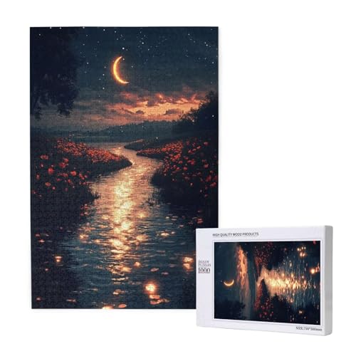 Puzzle Mond Puzzle 2000 Teile See Holzpuzzle Erwachsene mit Schachtel und Poster, Schwieriges - Unterhaltsames - Herausforderndes Spiel - Geeignet für Anfänger, Geschenke für Männer/Frauen 2T-1740 von Tamalsj