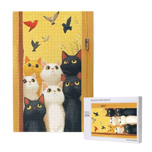Puzzle Niedlich Puzzle 2000 Teile Katze Holzpuzzle Erwachsene mit Schachtel und Poster, Schwieriges - Unterhaltsames - Herausforderndes - Geeignet für Anfänger, Geschenke für Männer/Frauen 2T-1754 von Tamalsj