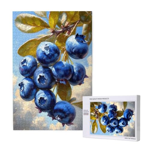 Puzzle Obst Puzzle 2000 Teile Blau Holzpuzzle Erwachsene mit Schachtel und Poster, Schwieriges - Unterhaltsames - Herausforderndes Spiel - Geeignet für Anfänger, Geschenke für Männer/Frauen 2T-1608 von Tamalsj
